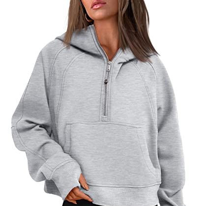 BALEAF Women's Fleece Lined Jackets Zip Up Hoodies Long Sleeve Cropped