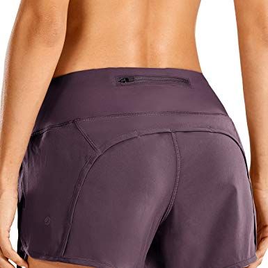 Buy CRZ YOGA Low Waisted Running Shorts for Women 2.5 - Mesh Liner Quick  Dry Track Gym Athletic Workout Shorts with Zip Pocket, White, X-Small at