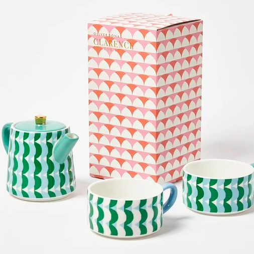 Clarence Green Ceramic Tea for Two Set