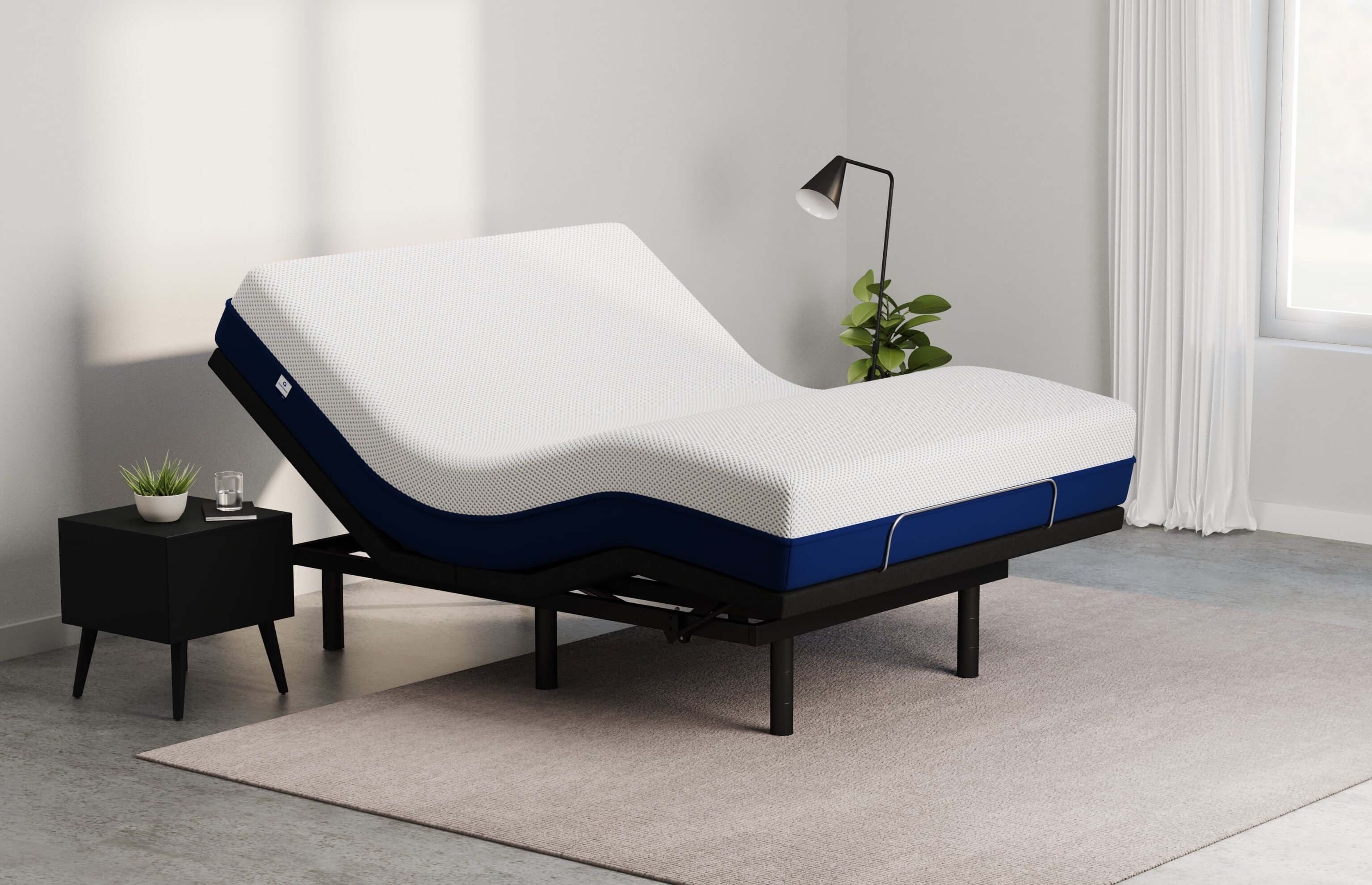 Split queen adjustable bed on sale frame and mattress set