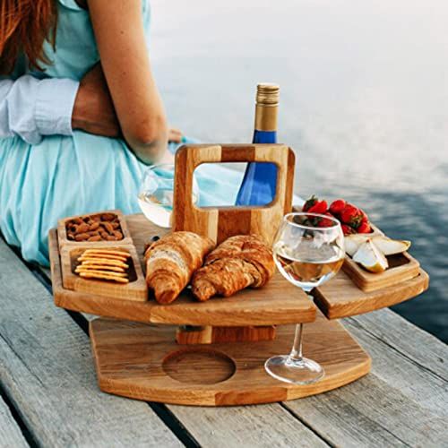 「YJBE」ワイングラスホルダー付きピクニックテーブル