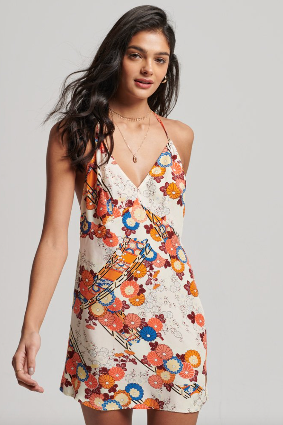 Printed Mini Slip Dress