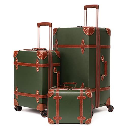 Vintage 3-Piece Luxury Retro Luggage Trunk Set