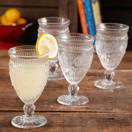 The Pioneer Woman Adeline 12-Ounce Footed Glass Goblets