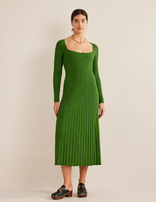 Scoop Neck Knitted Midi Dress, £98