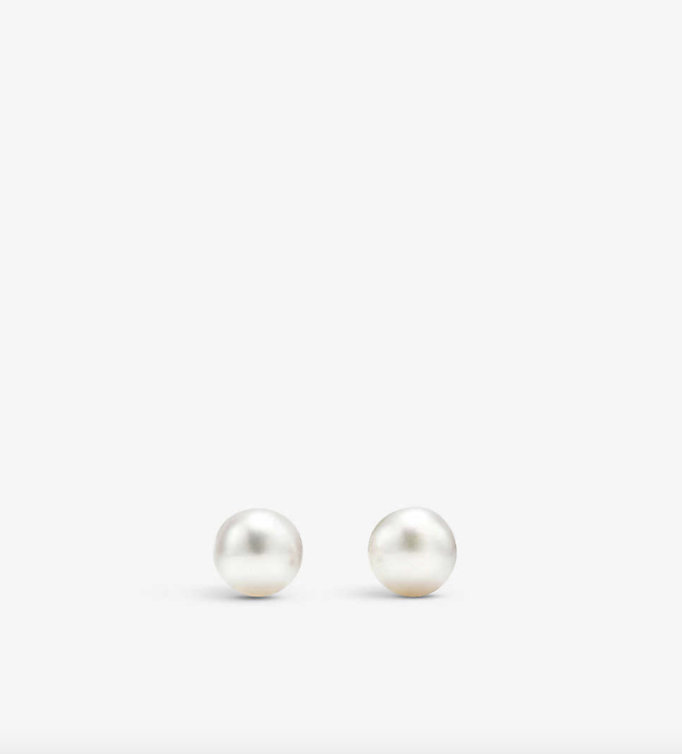 Shop 75mm White Freshwater Pearl Stud 925 Silver Earrings