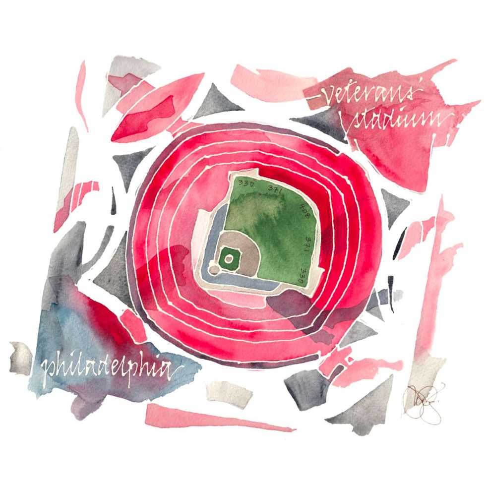 Custom Watercolor Baseball Stadium