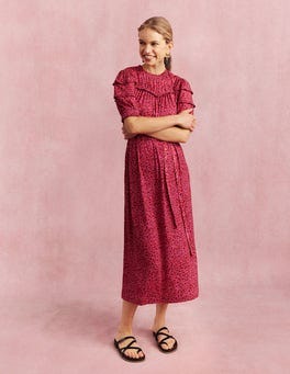 Yoke Detail Jersey Midi Dress