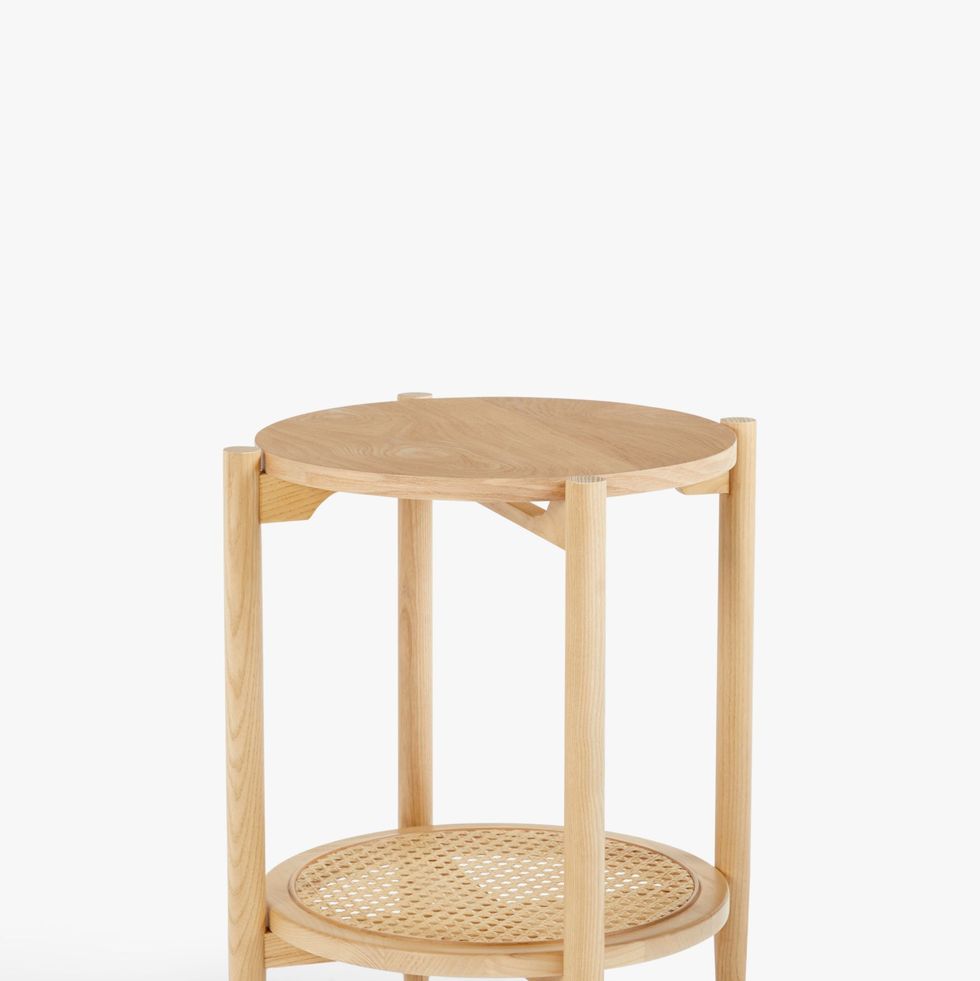 Stacked Cane Side Table, Natural