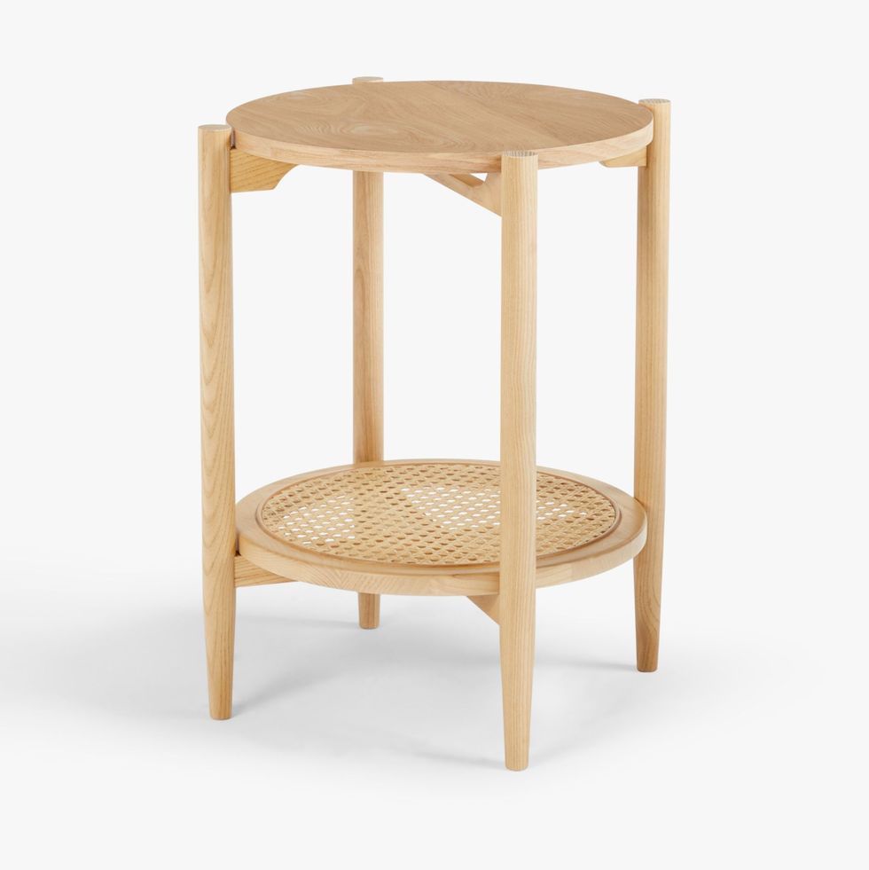 Stacked Cane Side Table, Natural
