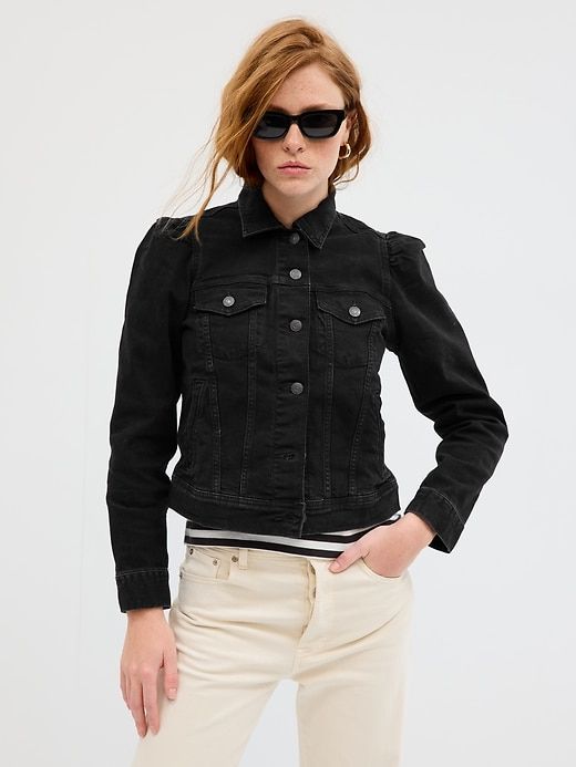 Puff Shoulder Denim Cropped Jacket - Plus Size | Love Moda – LOVE MODA