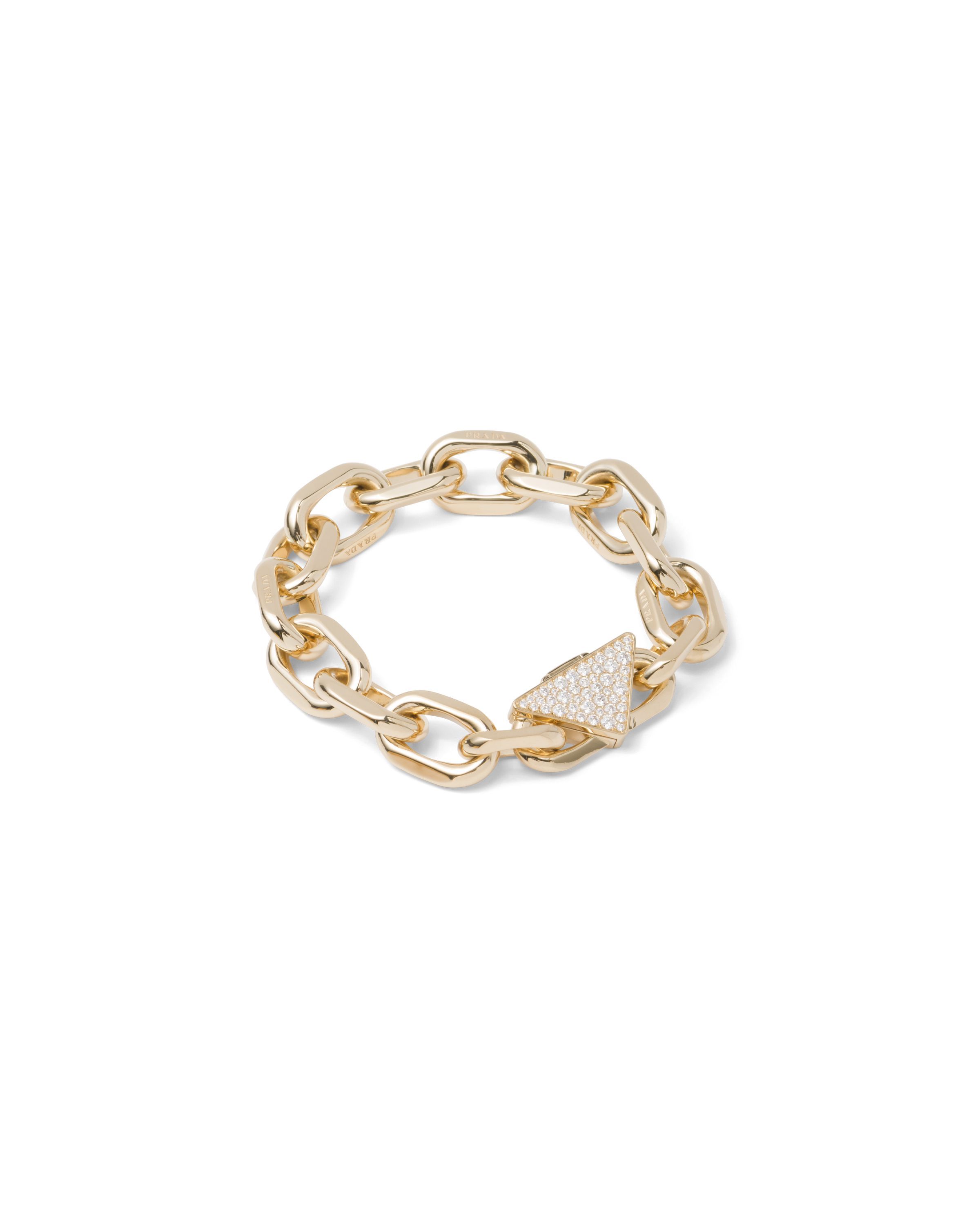 Eternal gold chain bracelet with diamonds in yellow gold