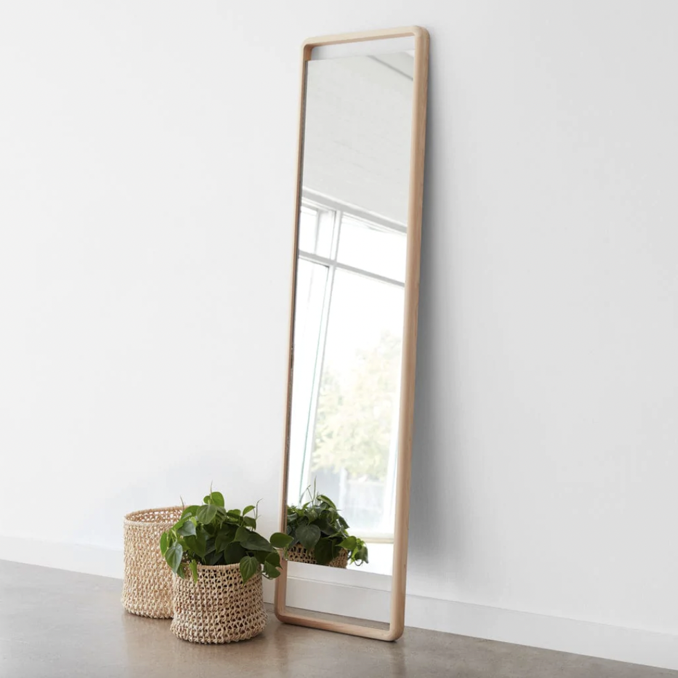 Hinoki Wood Floor Mirror