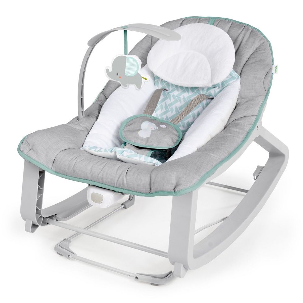 Baby Bouncing Chair - Baby Exerciser with Portable Stand in White