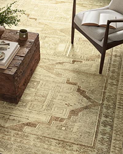 Machine Washable Khaki / Tobacco Area Rug