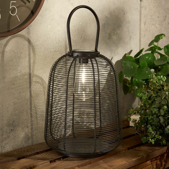 Elements Black Wire Solar Lantern