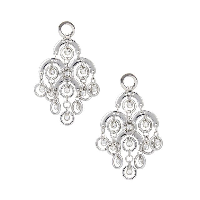 Sphere Chandelier Silver-Tone Earrings