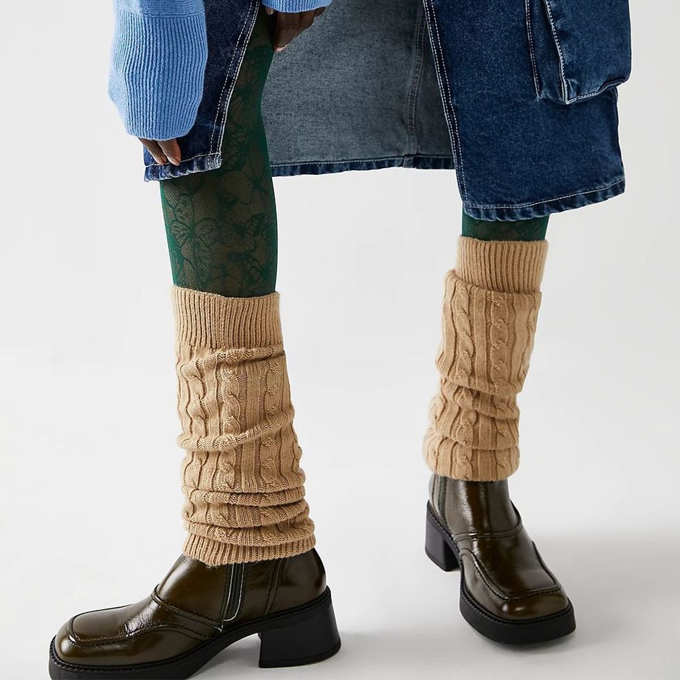 Cable Knit Leg Warmers With Flare