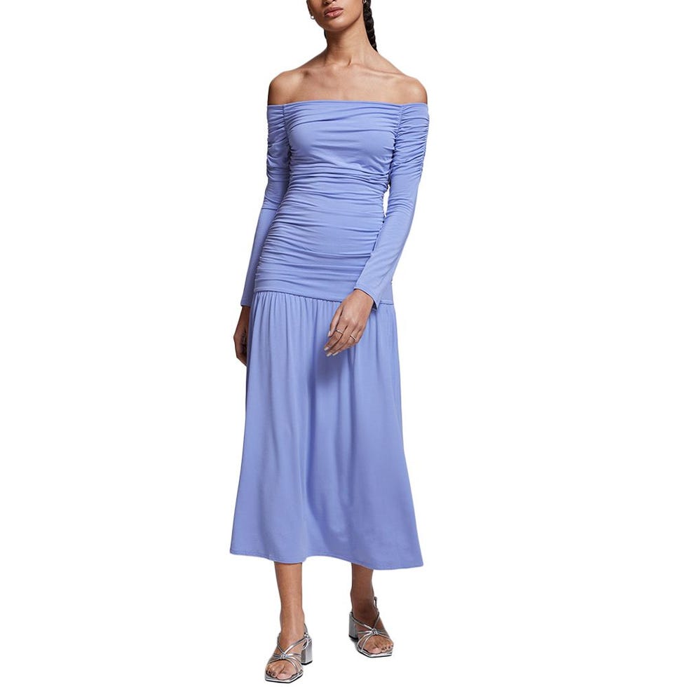 Off-Shoulder Ruched Maxi Dress