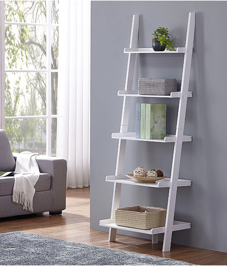 Five-Tier Bookcase Shelf Ladder