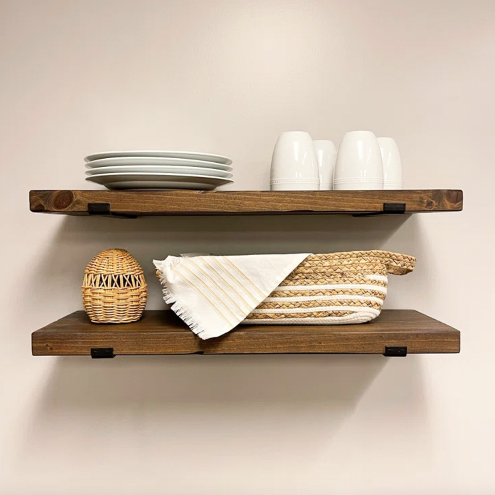Rustic Shelves With J Brackets