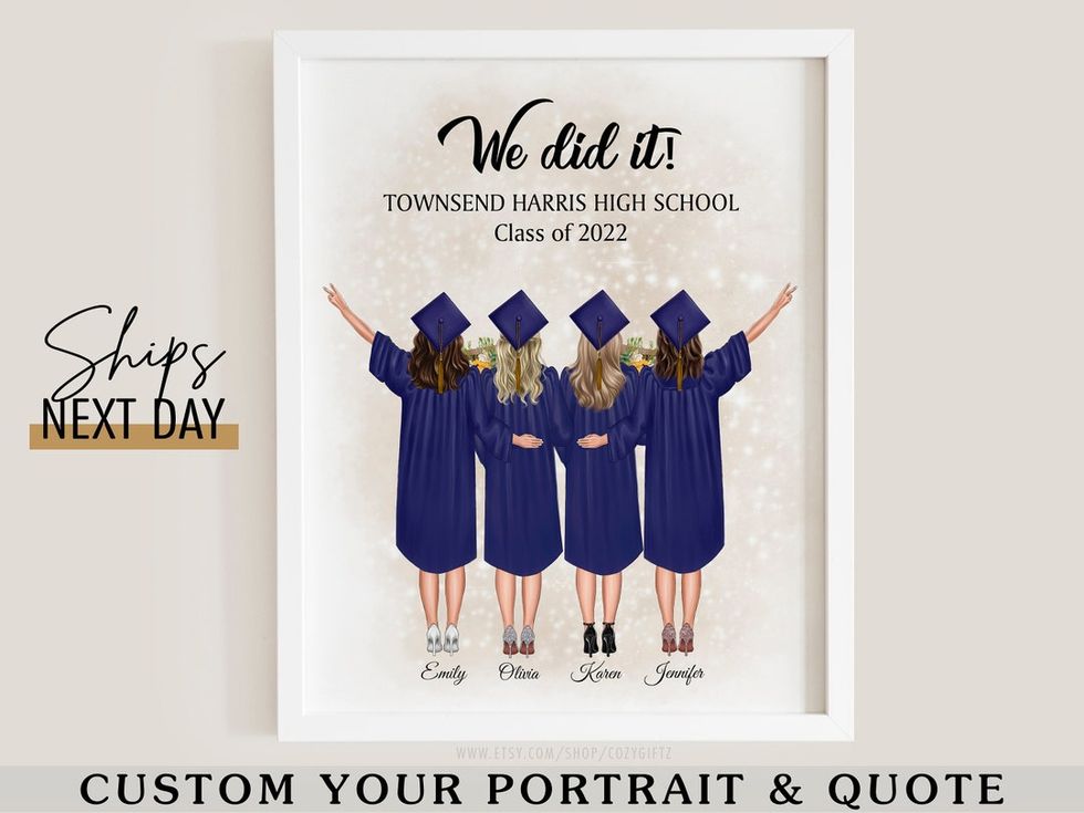 Personalized Best Friends Graduation Print