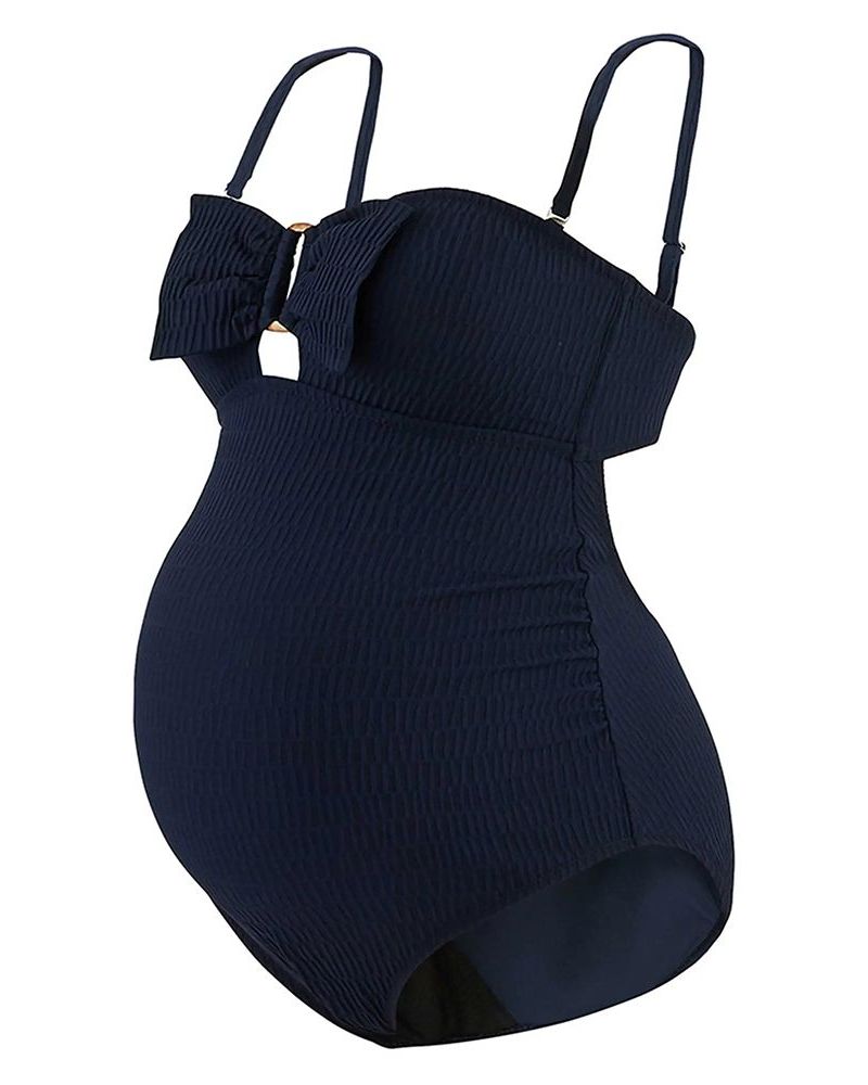 Bow One-Piece Maternity Swimsuit 