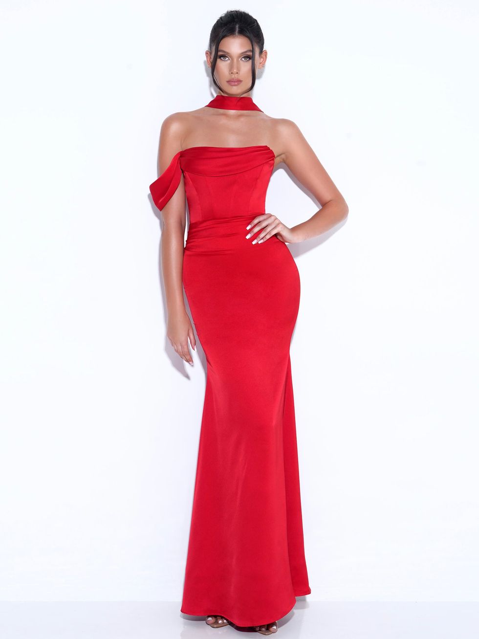 Cocktail Simple Dress, Red Party Dress, Red Evening Gown, off Shoulder Party  Gown, Satin Evening Dress -  Canada