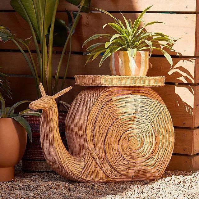 Snail Rattan Outdoor Side Table