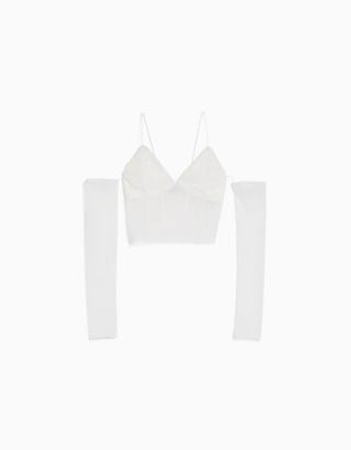 Tulle sleeveless t-shirt