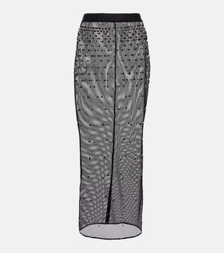 Sheer skirt with jewel appliqués