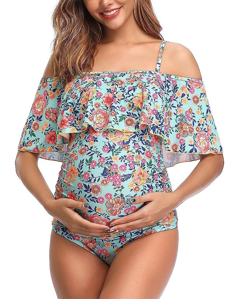 Off-Shoulder Maternity Swimsuit 