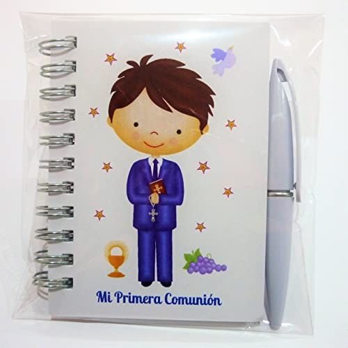 Libreta niño con mini bolígrafo para comuniones