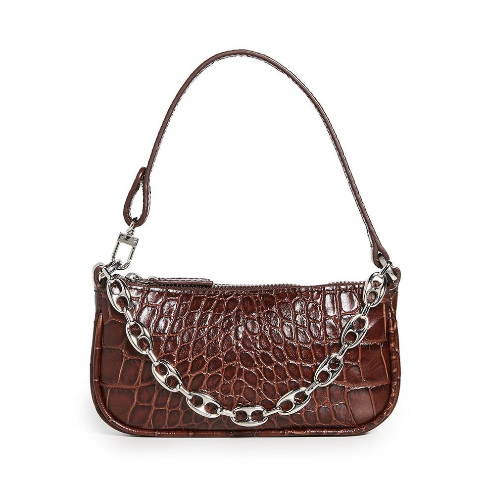 Mini Rachel Nutella Croco Embossed Bag