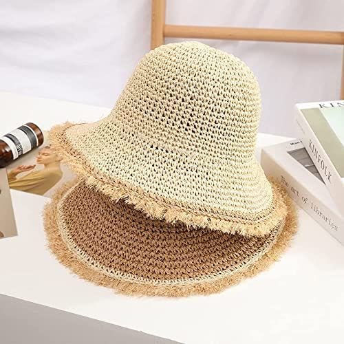 FGSS Frayed Straw Bucket Sun Hat