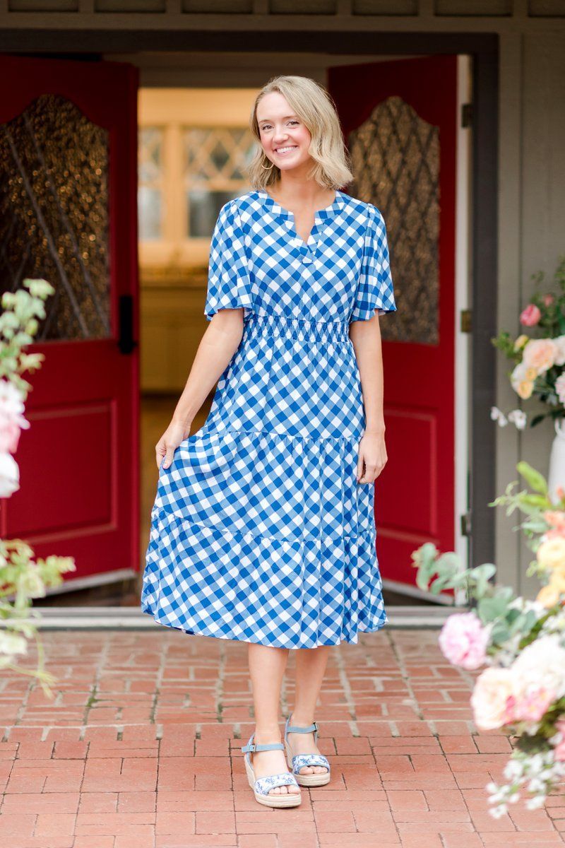 The Pioneer Woman Tiered Dress with Elbow Flutter Sleeves 
