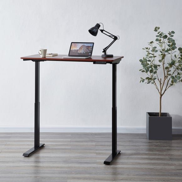 Apollo Walnut Effect Adjustable Standing Smart Desk