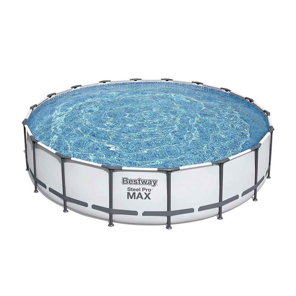 Steel Pro MAX 18-Foot x 48-Inch Round Metal Frame Above Ground Outdoor Swimming Pool Set