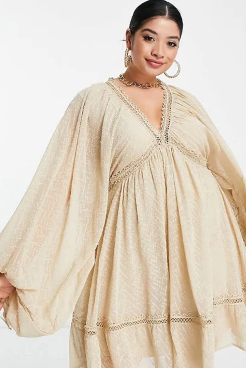 Curve Textured Mini Smock Dress Curve Textured Mini Smock Dress