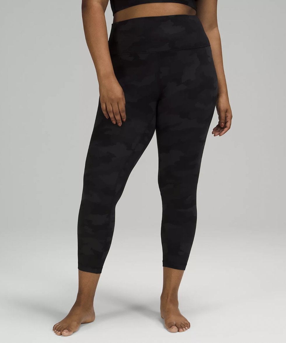 Lululemon Wunder Under HR Crop 22'' Yoga Pant Black Purple Reversible  Leggings 6