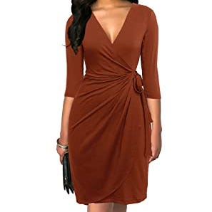 3/4 Sleeve Wrap Dress