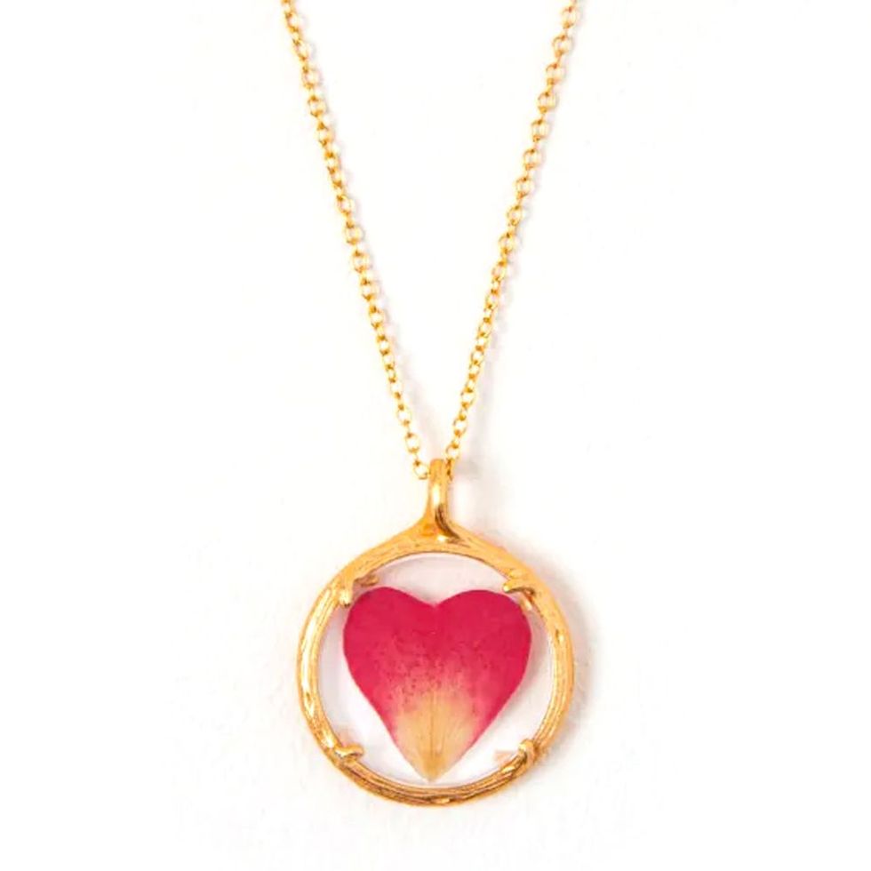 Rose Petal Heart Necklace