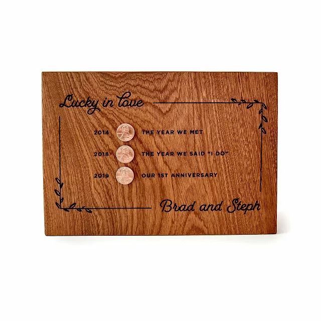 "Lucky in Love" Personalized Penny Art
