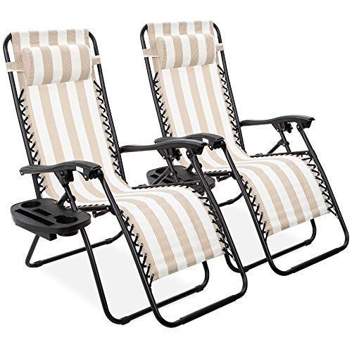 Adjustable Zero-Gravity Lounge Chairs, Set of 2