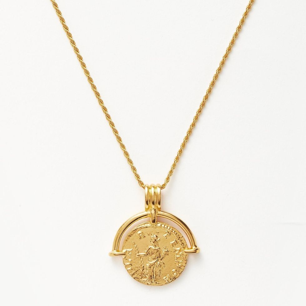 Lucy Williams Engravable Roman Arc Coin Necklace