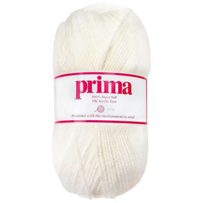 DK Acrylic Wool: Pure White Yarn 100g