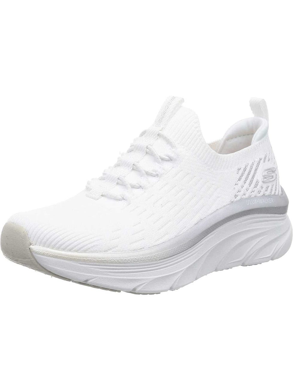 Skechers Women's D'LUX Walker LET IT Glow Sneaker, White, 3 UK