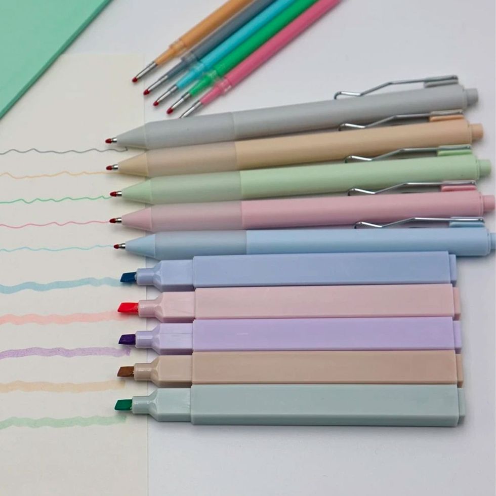Pastel Gel Pen & Replaceable Refill & Marker Pen Set