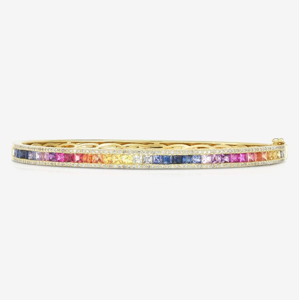 Princess Cut Rainbow Bangle