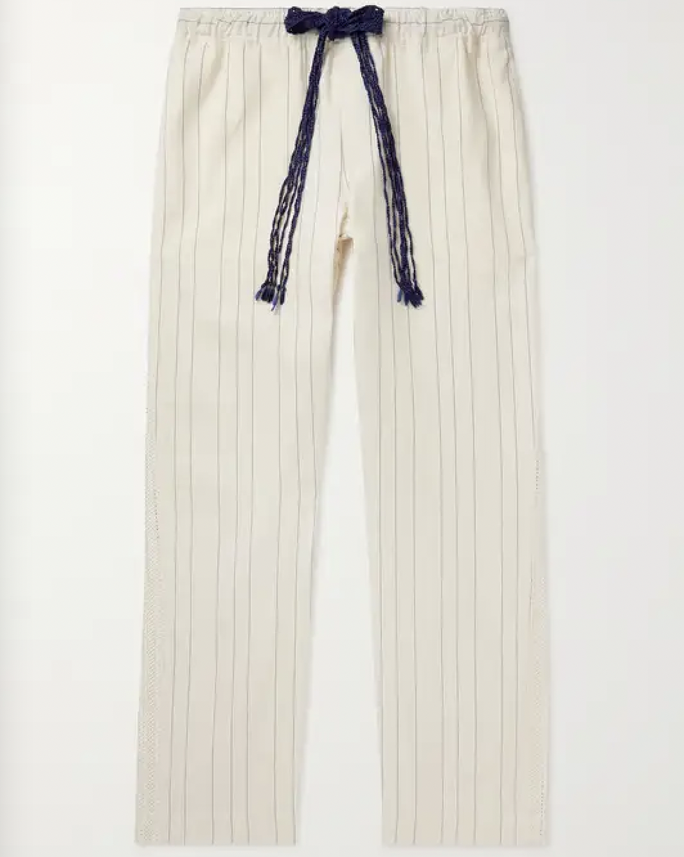 Crochet-Trimmed Pajama Trousers